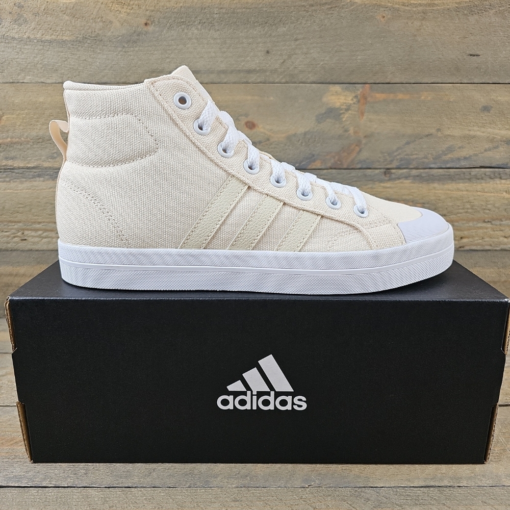 adidas Bravado Mid Women's Skateboarding Casual Canvas Shoe Beige White